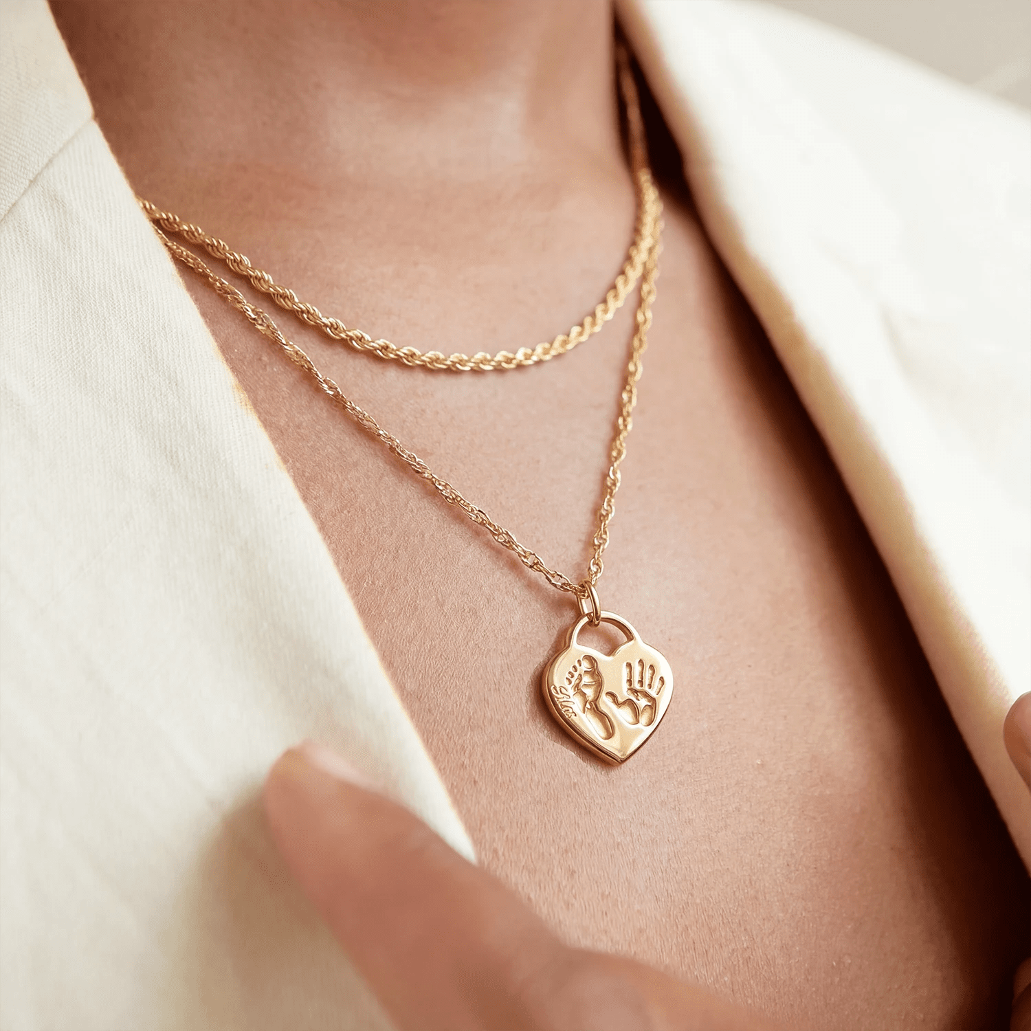 SEVOLY LOVE - Kette mit zwei 3D Abdrücke - SEVOLY