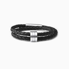 Leder Armband mit Messagering und Textgravur