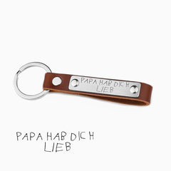 Papas Glücksbringer - Schlüsselanhänger mit Handschriftgravur